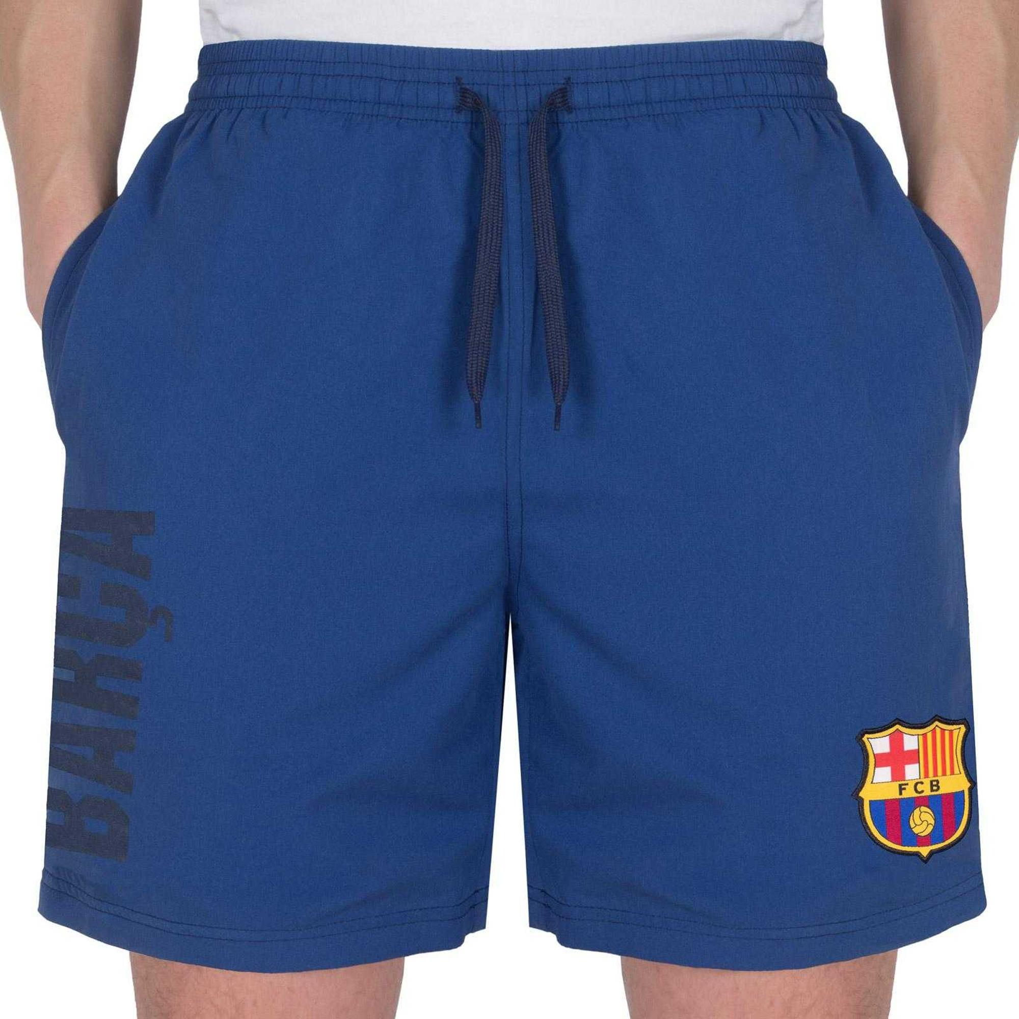 FC Barcelona Mens Polyester Shorts M blauw