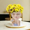 Decorative Girls Flower Pot Elegant Resin Desktop Flowerpot Creative Succulent Plant Pot  Balcony