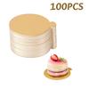 100/200PC Golden Cardboard Mousse Cake Base Round Cardboard Tray Pastry Dessert Display Mat Board Wedding Festival Cake Tool