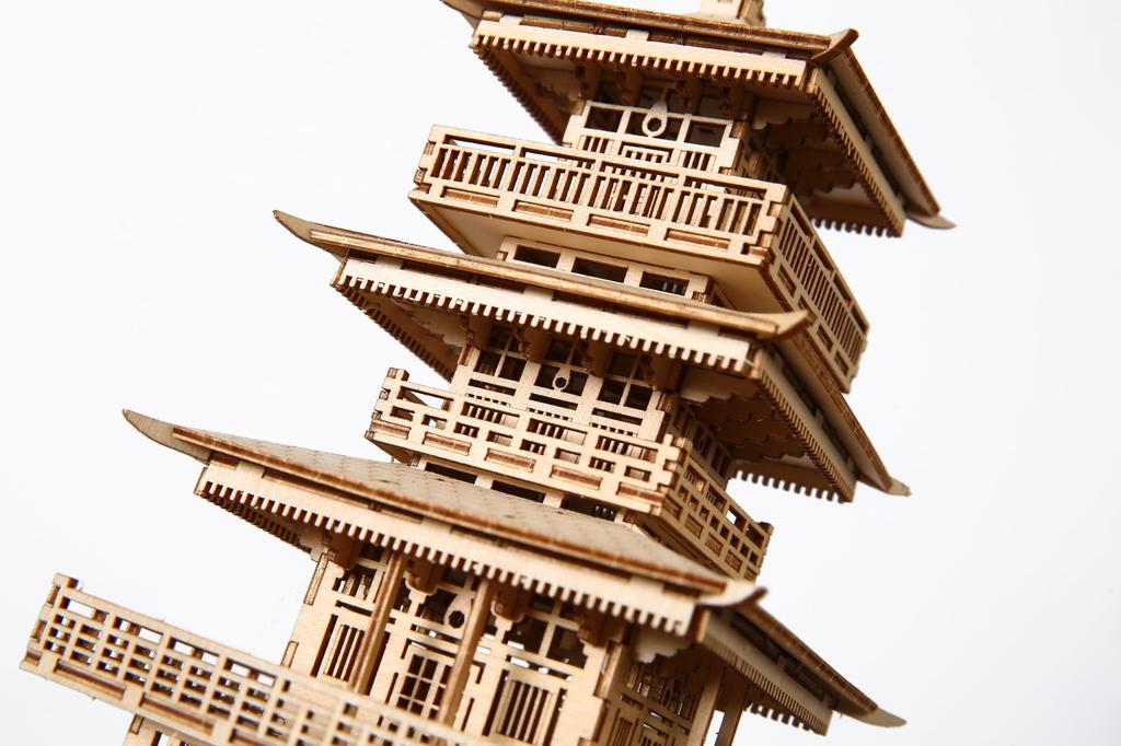 Hallisun 3D Wooden Craft DIY Famous Tower Model Building 196 Pieces Puzzle, Kit, Craft, Architecture, Kit, Toy, Kids, Adults, Gift, Decor, Birthday,