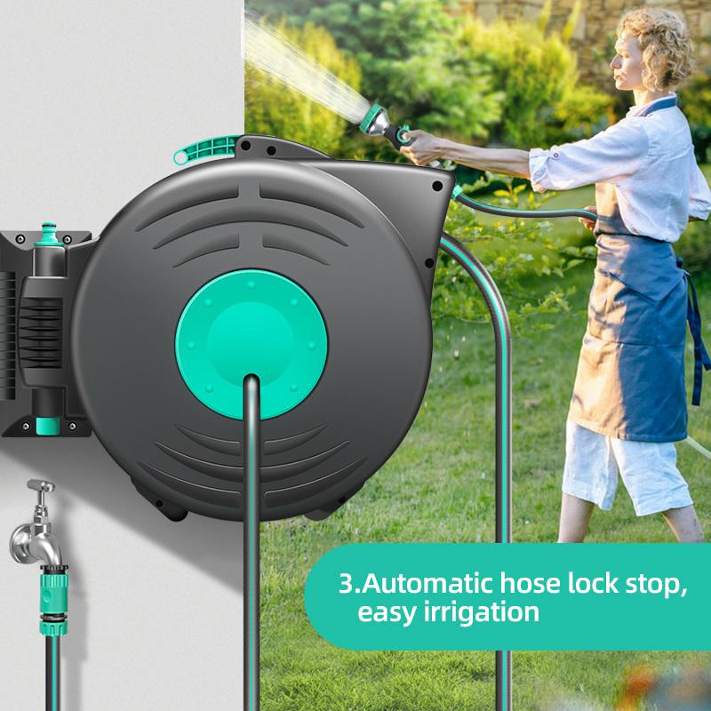 Retractable Automatic Hose Reel Pipe Water Reel Hose 100 Ft High Quality High Pressure Washer Retractable Garden Water Hose Reel