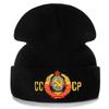 Unisex Soviet National Emblem Beanie Casual Winter Hats For Men Women Warm Knitted Hat CCCP Hat