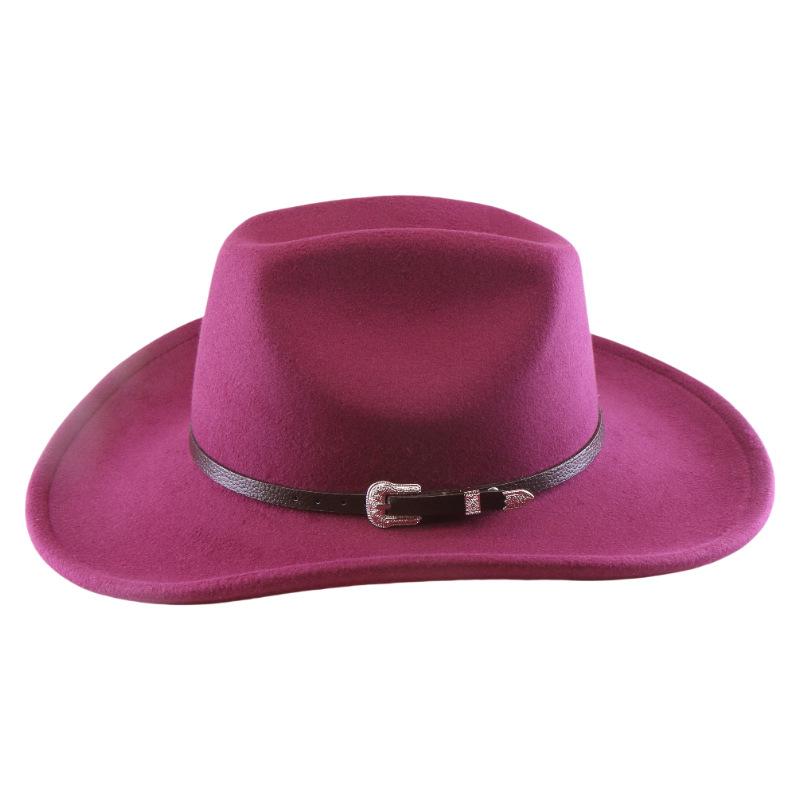 

Шерстяная шляпа с широкими полями, джинсовая, в старом ретро-стиле, джазовая шляпа-цилиндр, осенне-зимняя фетровая шляпа L（58-60cm） бордовый