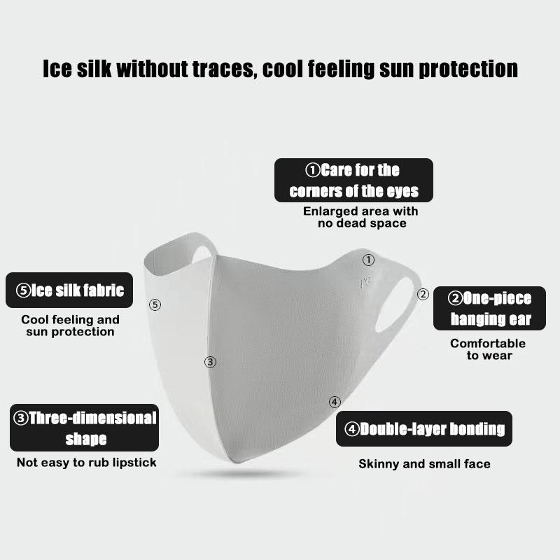 Cycling Ice Silk Face Mask Anti-UV Sun Protection Unisex Adjustable Breathable Bandana Hunting Running Sport Mask Scarf
