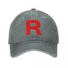 Ash Rocket Baseball Caps Vintage Distressed Denim Washed Anime Sun Cap for Unisex Women Outdoor Running Golf Hats Cap