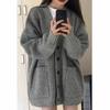 New Korean Cardigans for Women Loose Fit V Neck Knit Sweater Fashion Tops Coat Lazy Wind Knitwear