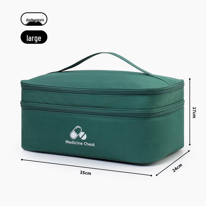 Large Capacity Travel Medicine Bag - Double Layer Portable First Aid Storage