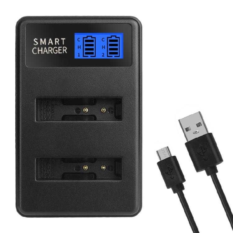 Fast Charging LCD Micro USB Charger for Olympus D750, SH21, SP800UZ Camera