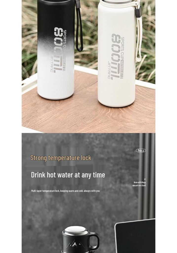 Large Capacity 316 Stainless Steel Thermos for Outdoor Sports, Student-Friendly, Double-Wall Insulation, High-Quality Portable Water Cup.