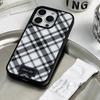 White Grid Pattern Frosted Ins Style Autumn Wnter Phone Case For iPhone 17 16 15 14 13 12 11 Pro Max 7 8 Plus Y2k Advenced Cover