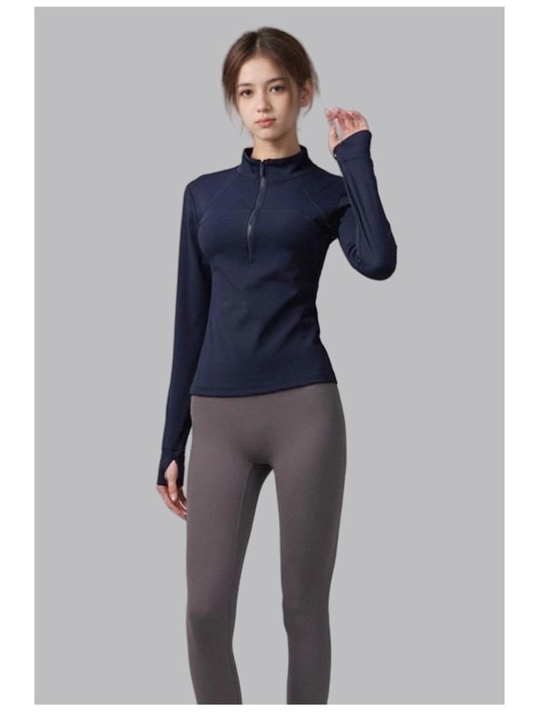 Quick-Dry Slim-Fit Stand-Up Collar Sports Jacket for Running & Yoga