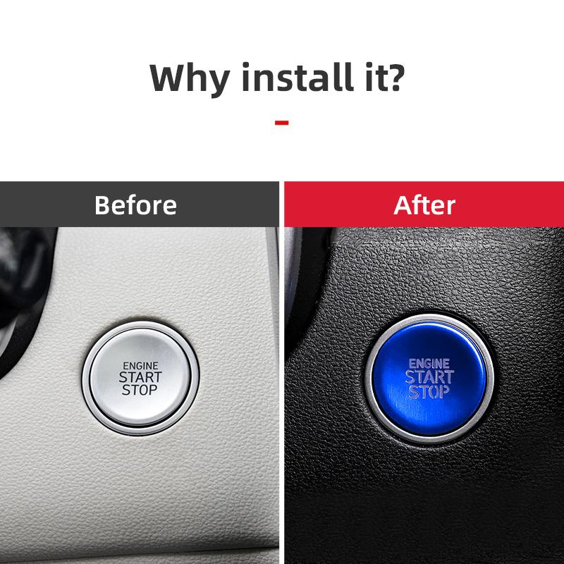 Car One-click Start Stop Button Protective 3d Engine Ignition Panel Trim For Hyundai Tucson Nx4    Hybrid N Line