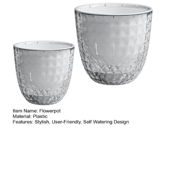 Yousheng Self Watering Flowerpot Visible Double Layer Planter with Wick Rope Self Watering Plant Pot for Indoor Plants Orchids Herbs