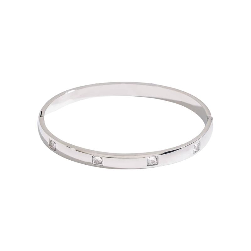 Modern Bangle Stainless Steel Bracelet Jewelry Adjustable Size Wristband Unisex Accessory for Casual Or Formal Outfits