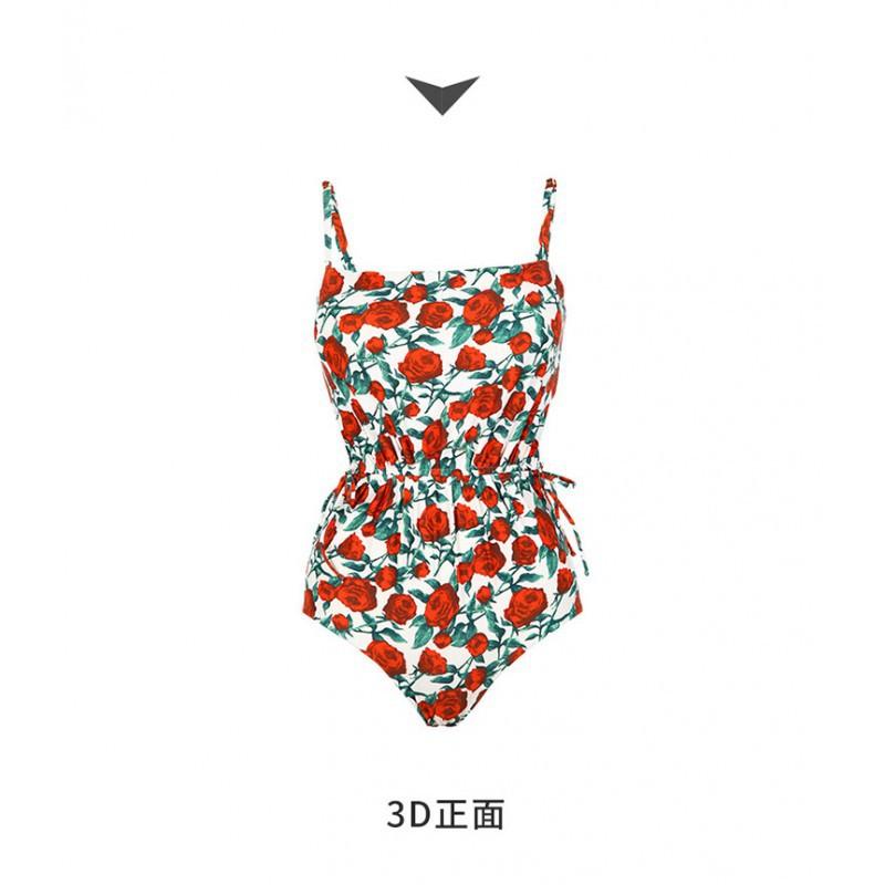 Swimsuit Women's One-piece Triangle High-class Feeling Ins Wind Hot Sexy Fashionable Floral Girl Swimming Suit