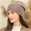 Women Winter Hat Decorate Beanie Hat Rabbit Fur Blend Winter Dandy Cap Female Casual Streetwear Knitted Hat 2025