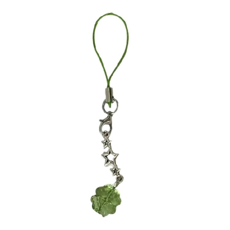 Elegant Crystal Clovers Phone Accessory Youthful Crystal Four Leaf Clovers Phone Hanging Charm Stylish Phone Charm Gift