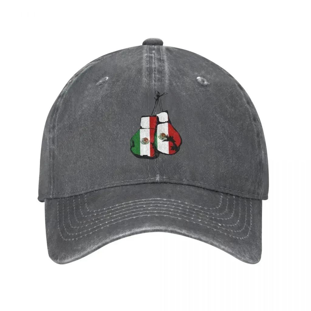 Mexico Flag Mexican Boxing Gloves Unisex Women Baseball Cap Sport for Boy Distressed Denim Washed Caps Hat Classic Outdoor Sun Cap