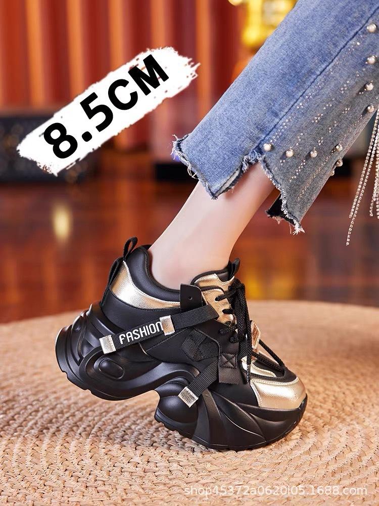 Inner Height Increase Dad Shoes Women's Autumn New Shorty Le Platform Shoes Retro Sports Shoes Velvet Women's Shoes Are Not Tired