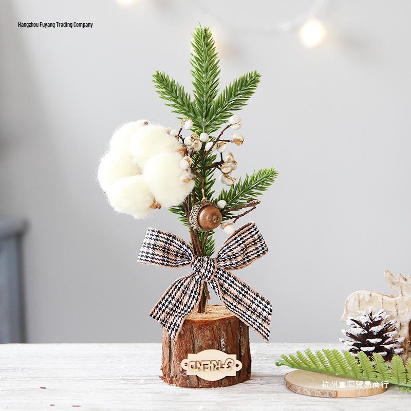 Mini Christmas Tree Ornament for Desktop Window Decoration - Potted Plant Festival Decor