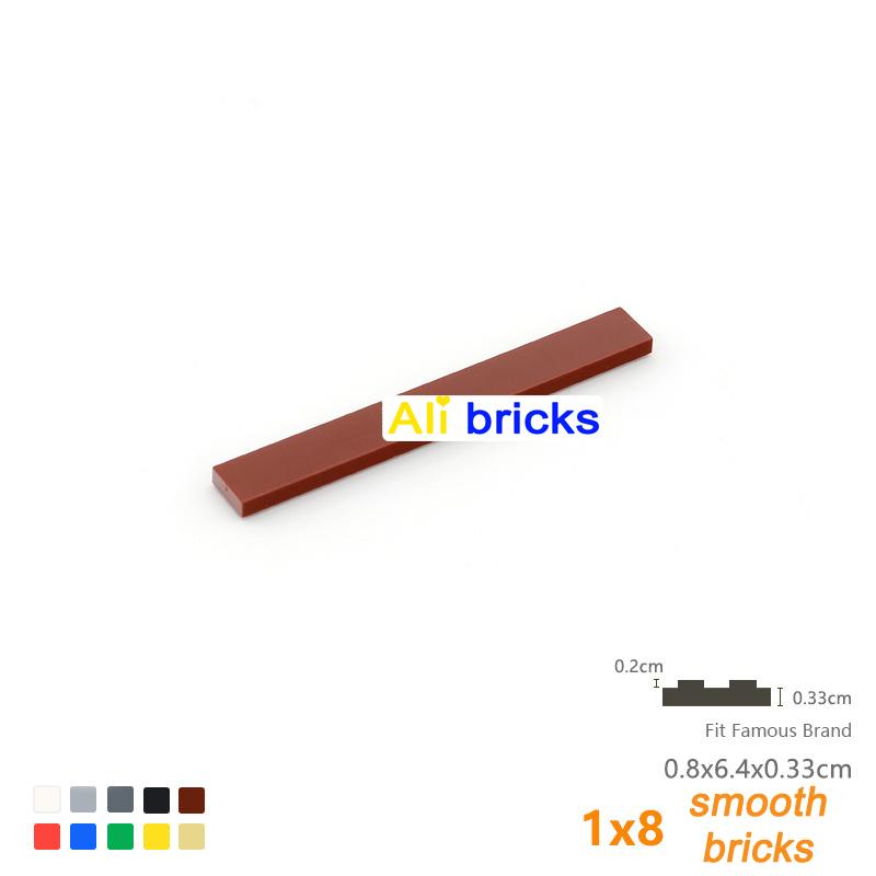 

200pcs Bulk Building Blocks Figure Bricks Smooth 1x8 10Colors Educational Creative Size Compatible With 4162 Toy for Children