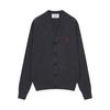 V-Neck Single-Breasted Casual Comfortable Loose Long Sleeve Sweater Men Sweater Dark-Gray HKC001-001055