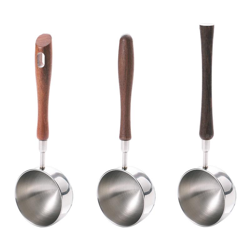 304 Stainless Steel Measuring Spoons with Rosewood Handle for Baking, Coffee, Milk Powder, and Seasoning.