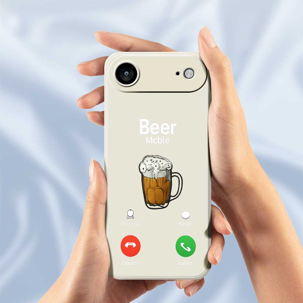 Für iPhone 17 Air Hülle Bier Muster Druck Gerade Kante TPU Handy Rückseite