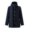 Women's Navy Pure Wool Round Neck Coat