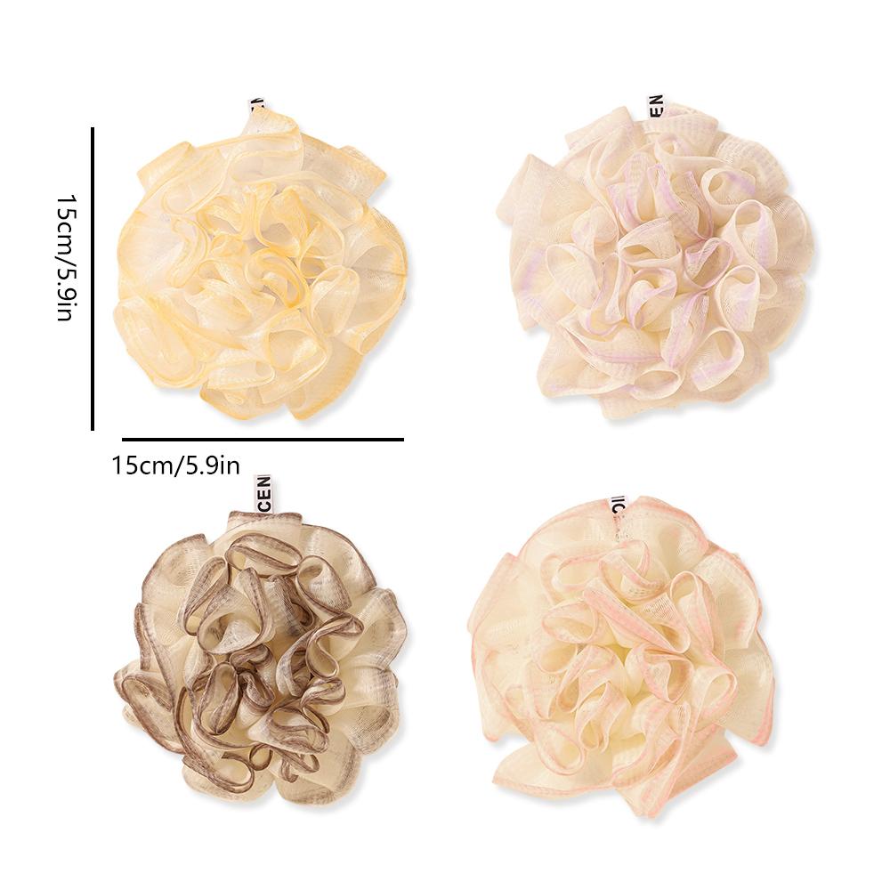 Easy To Clean Personal Care Soap Mesh Pouch Lanyard Bath Puff Fast Foaming Shower Net Bath Flower Scrubbing Bathroom Accessories