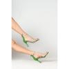 Marta Model Silver Sultan Stone Ribbed Heeled Stiletto
