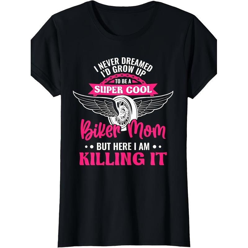Motorcycle Shirt Mom Motorbike Graphic Funny Biker Mom T-Shirt Men'S T-Shirt Unique Perfect for Home|Gifting|Work|Outdoor (Birthdays|Valentine'S