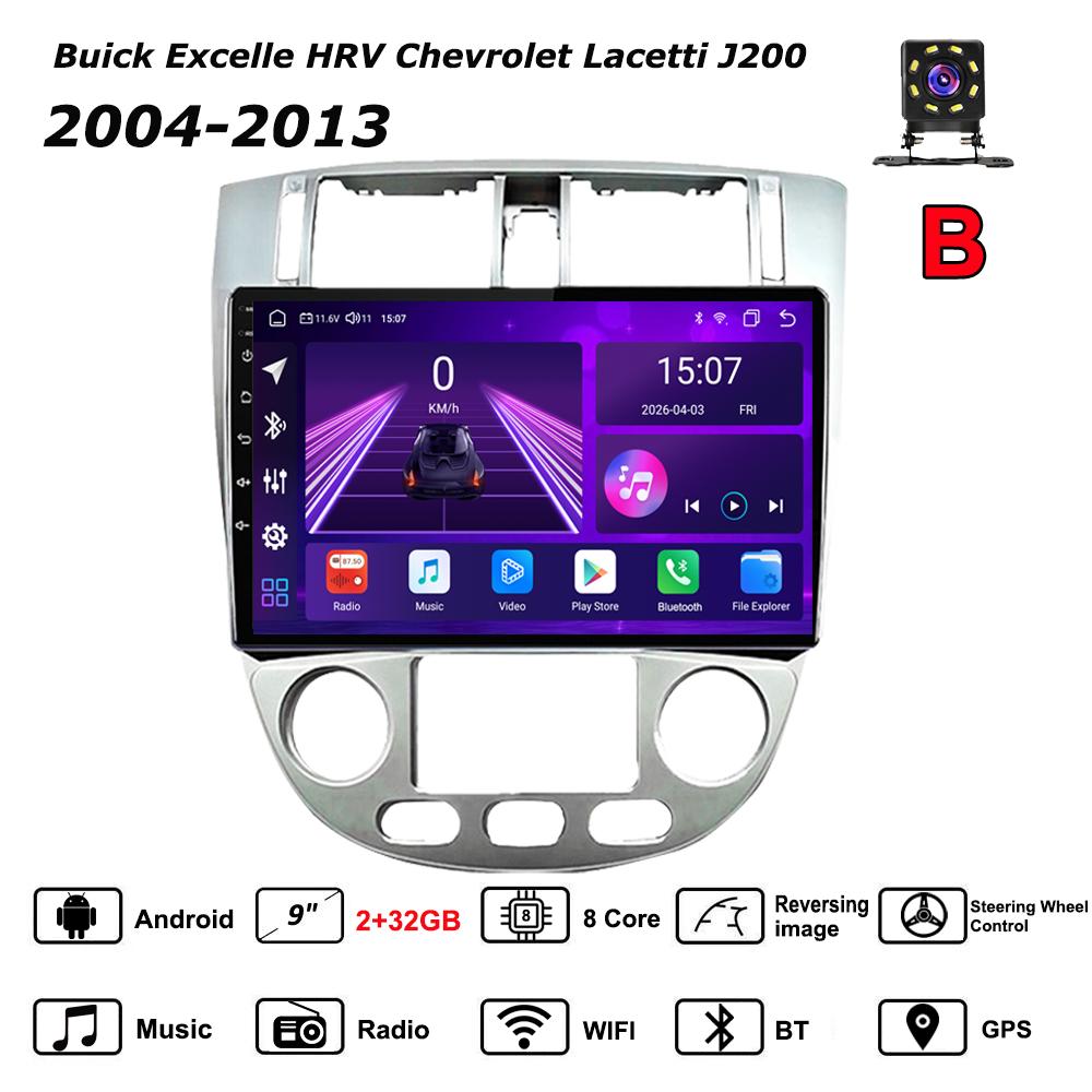 

Android Car-Play Car Radio For Buick Excelle HRV Chevrolet Lacetti 2004-2013 Multimedia Player Head Unit Stereo GPS Navigation BT WIFI,8 CORE ,2+32GB B срібний