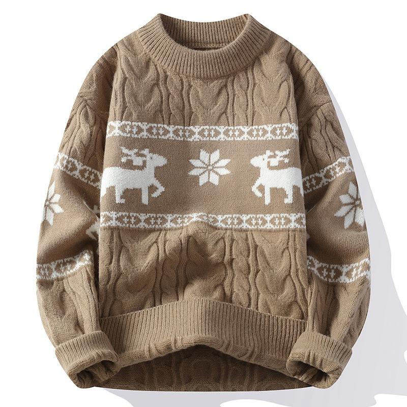 Winter Luxury Cashmere Sweater Fall Men Thick Warm Mens Sweaters With Deer Korean Harajuku Christmas Jumper