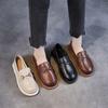 First layer cowhide loafers women's spring and autumn soft soles soft surface cowhide soles flat British style small leather shoes women's single sho