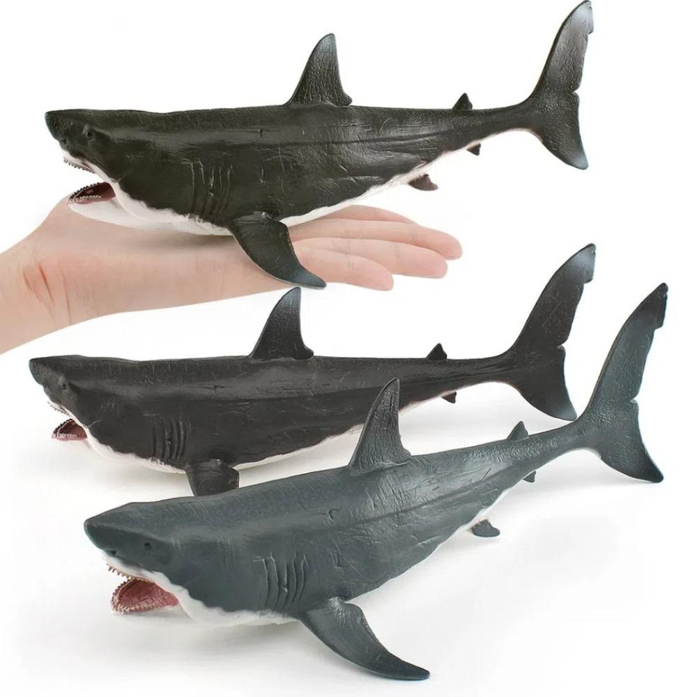 Plastic Big Shark Fish Model Wild Ocean Animal Statue  For Kids Children Birthday Gifts