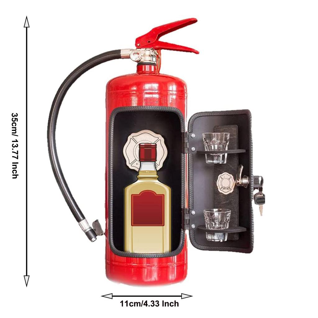 Mini Bar Estintore In Metallo - Idea Regalo Originale Per Appassionati E Vigili Del Fuoco - Foto 5