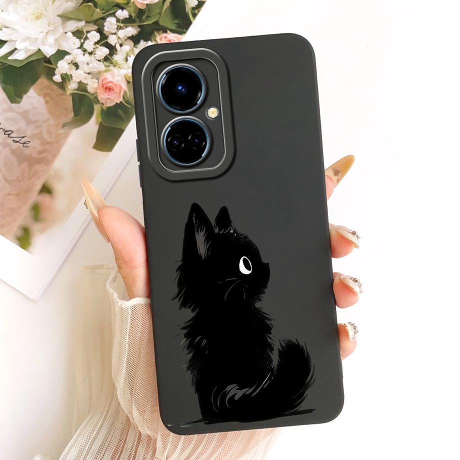 Cartoon Cat Painting Phone Case For Tecno Camon 19 19Neo 19 Pro 4G 5G Back Cover Soft Matte Silicone Daisy Flower Bow Capa Coque