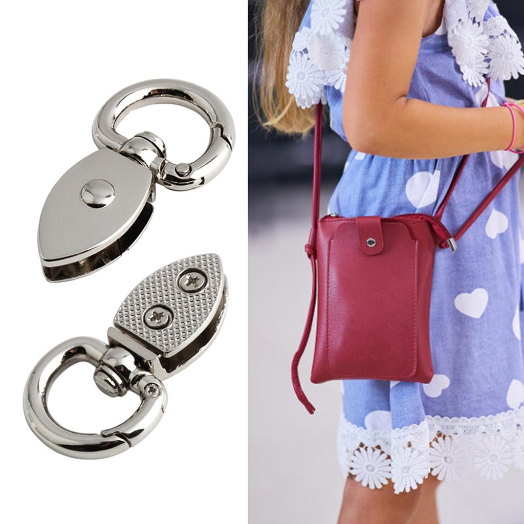 2Pcs Vintage Spring Clasp for Bag Straps Practical Metal Hardware Secure Side Release Buckle with Antique Finish