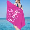 Pink Crown Queen Printed Beach Towel Microfiber Large Bath Towel - Super Absorbent, Soft, Extra Large, Weight Easy To Clean