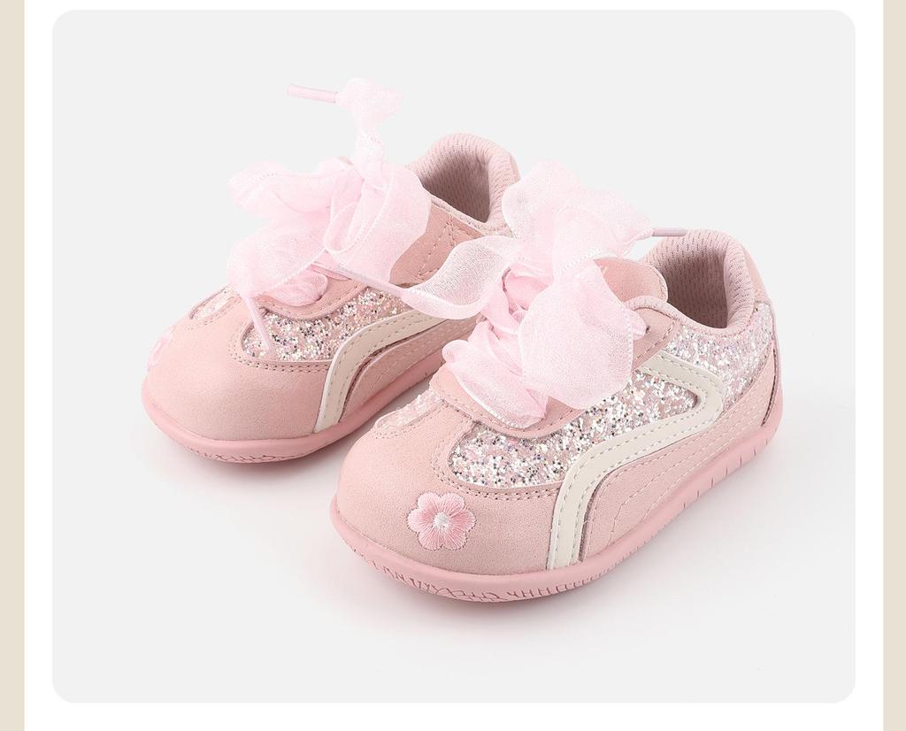 Baby Girl Princess Bow Shoes: Soft Sole Non-Slip Toddler Sneakers for Spring