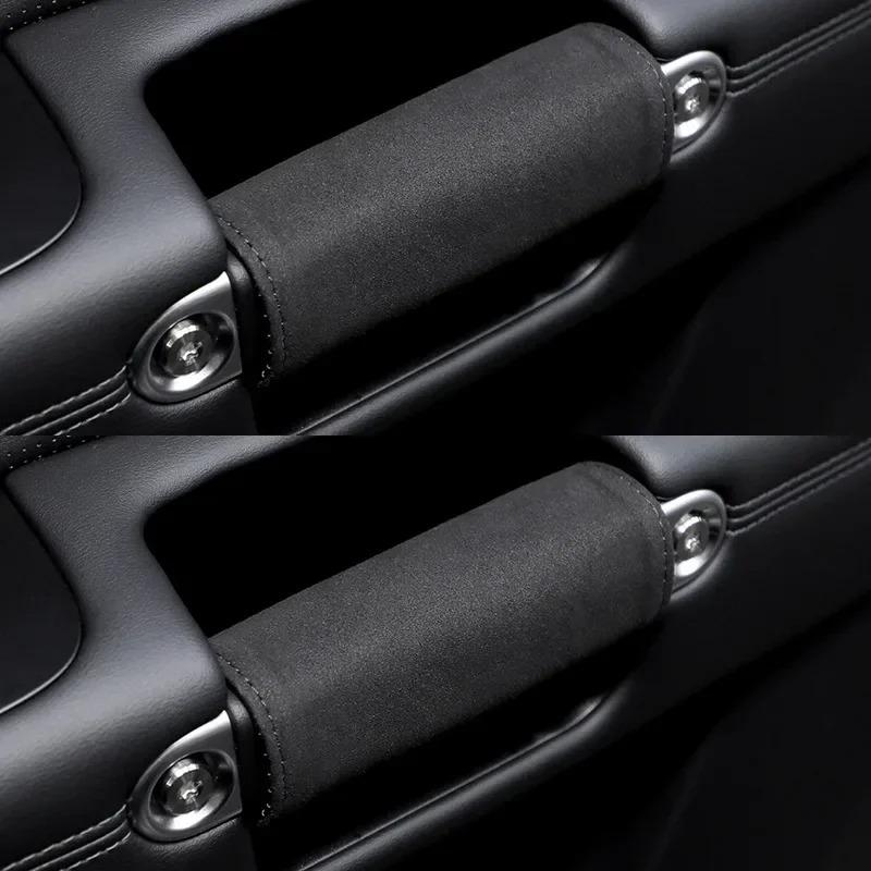 Door Handle Cover Suede Inner Roof Handle Protective Cover Universal Car Accessories Interior Modify for Tesla BMW Benz VW Jeep