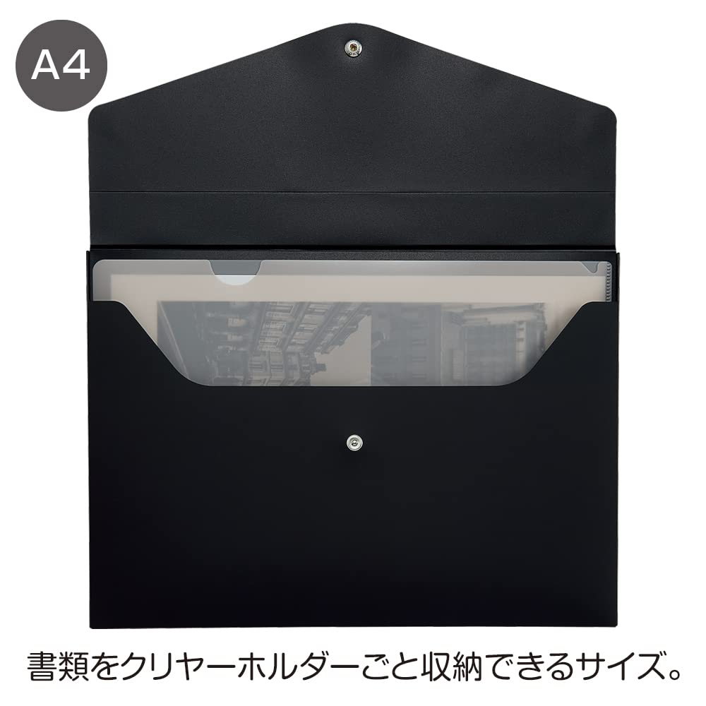 LIHIT LAB Noir x Noir Umschlag A5095 Hülle, A4, Schwarz,