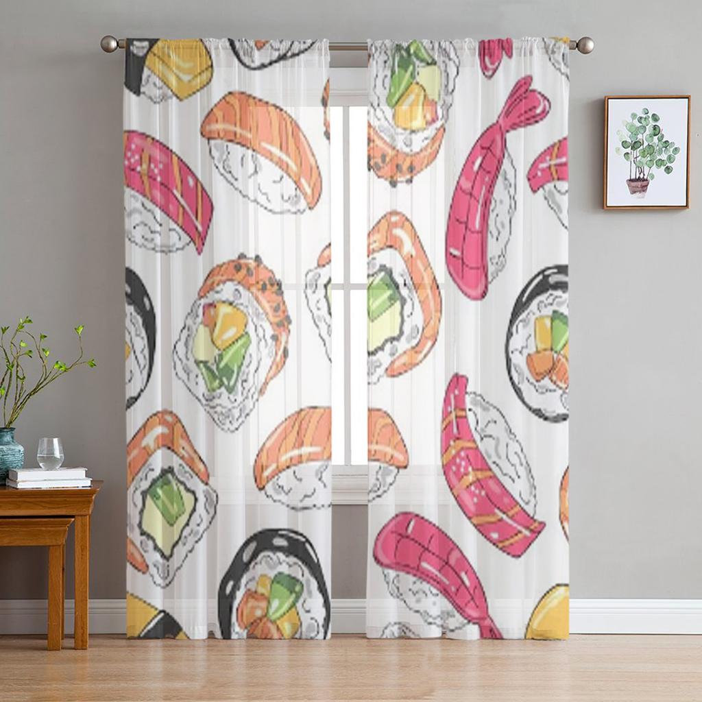 Japanische Sakura-Blüte Japanischer Kirschbaum Transparente Vorhänge für Wohnzimmer Tüll-Fenstervorhang Schlafzimmer Küche Schleier Vorhänge