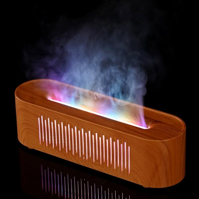 Simulated Flame Cool Misting Humidifier with 6 Color Light Flame Air Diffuser Humidifier Air Humidifier for Home Bedroom