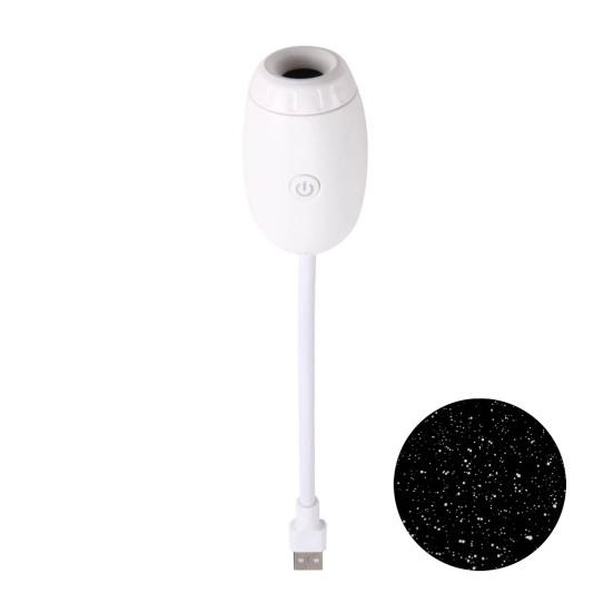 

2-in-1 Projector Lamp Starry Sky Night Light with Glass Lens USB Star Light Relaxing Ambient Lighting for Bedroom Camping Car Travel D белый