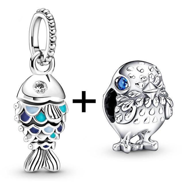 2 teile/los Schildkröte Octopus Vogel Charme Perlen Anhänger Passt Original Diy Armbänder Halsketten Für Frauen Männer Schmuck Geschenk Sonderangebot