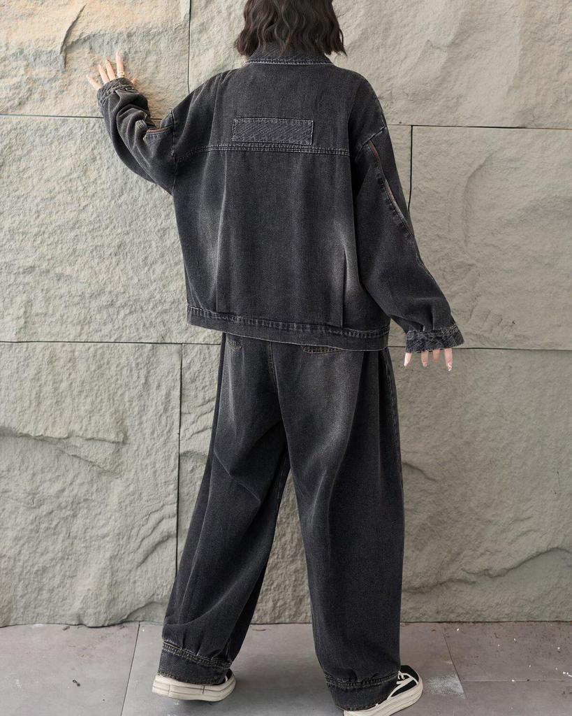 Women's Plus Size Versatile Long Sleeve Denim Jacket - Spring Collection