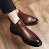 Retro Chelsea Boots für Herren Hochwertiges Leder Formelle Arbeitsschuhe Britischer Stil Herren Stiefeletten Business Brogue Kurze Stiefel
