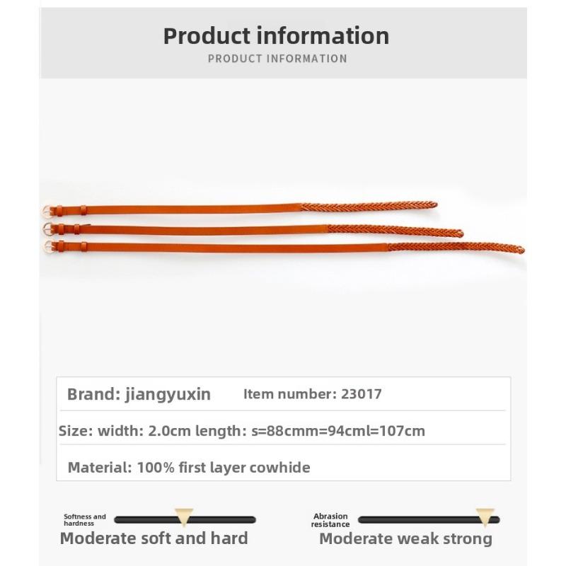 First-layer Cowhide, Double-sided Leather, Hand-woven Belt, Women's Belt, Whole Raw-cut Genuine Leather Belt